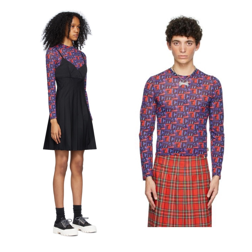 Heaven by Marc Jacobs -Red Loopy Logo Mesh top